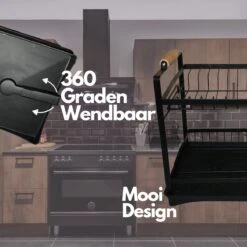 Afdruiprek - Zwart/ Met Flexibele Water Afvoer/ Borden, Pannen Bestek/ RVS/ Lichtgewicht/ Lekbak/ Luxe Uitvoering 12 Afdruiprek - Zwart/ Met Flexibele Water Afvoer/ Borden, Pannen Bestek/ RVS/ Lichtgewicht/ Lekbak/ Luxe Uitvoering -Schoonmaakartikelen Winkel 1200x1200 698