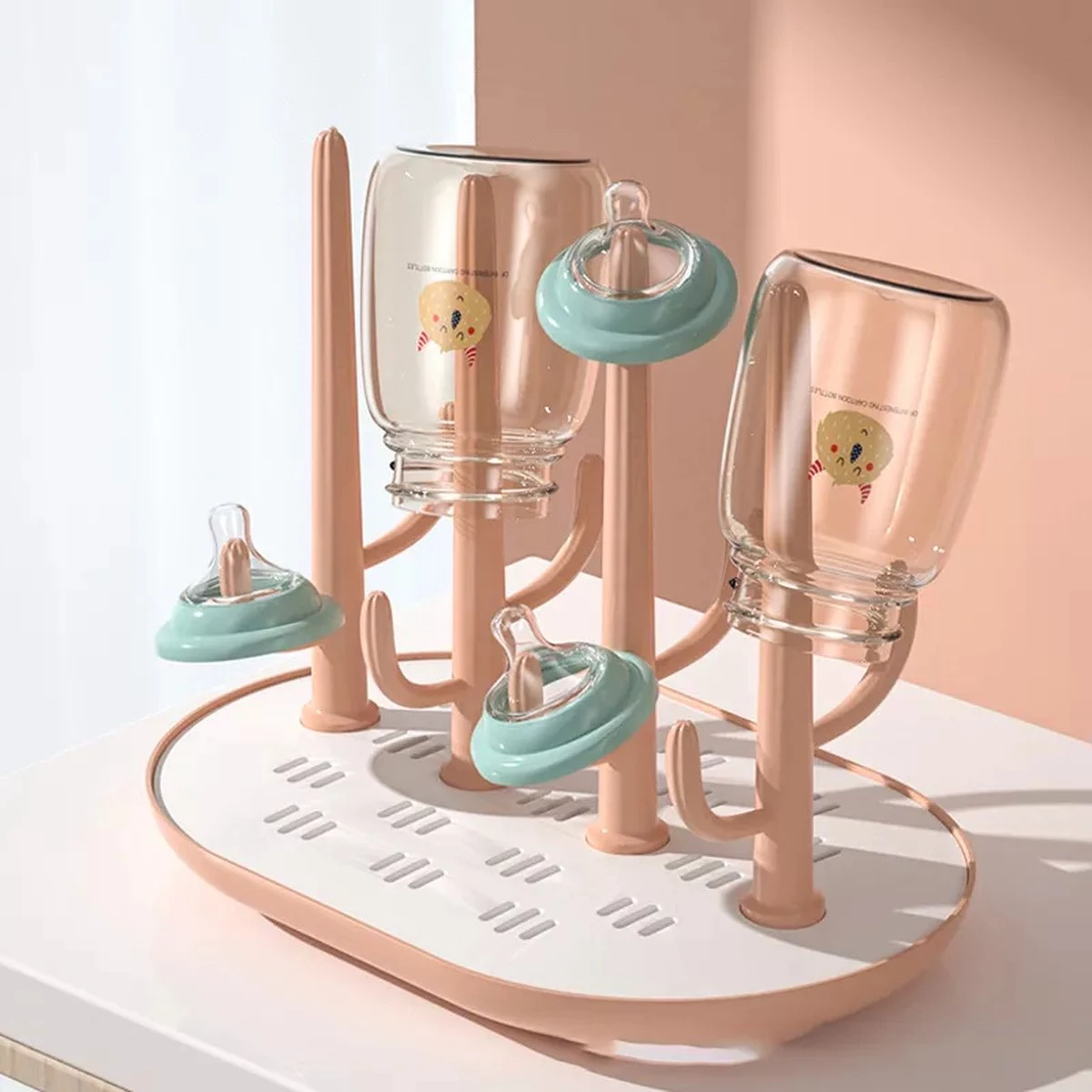 Merkloos Flessen Droogrek - Baby Flessenrek - Afdruiprek - Rose - Drying Rack - Bidon - Babyfles 3 Merkloos Flessen Droogrek - Baby Flessenrek - Afdruiprek - Rose - Drying Rack - Bidon - Babyfles