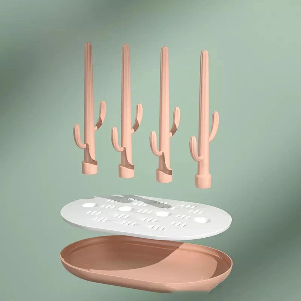 Merkloos Flessen Droogrek - Baby Flessenrek - Afdruiprek - Rose - Drying Rack - Bidon - Babyfles 4 Merkloos Flessen Droogrek - Baby Flessenrek - Afdruiprek - Rose - Drying Rack - Bidon - Babyfles - Afbeelding 2