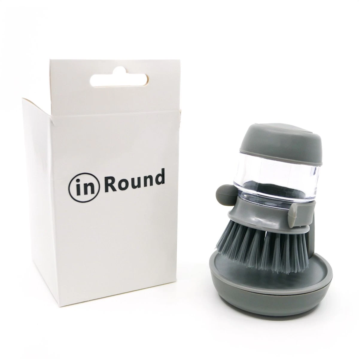 In Round Afwasborstel Met Zeepdispenser / Zeepreservoir – Inclusief Houder – Grijs – Afwas Borstel – Zeep Handborstel – Doseerpomp – Afwasmiddel Dispenser – Navulbaar 3 In Round Afwasborstel Met Zeepdispenser / Zeepreservoir – Inclusief Houder – Grijs – Afwas Borstel – Zeep Handborstel – Doseerpomp – Afwasmiddel Dispenser – Navulbaar - Afbeelding 2