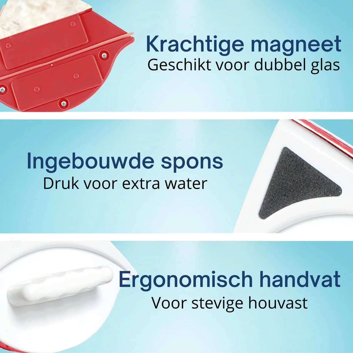 Magnetische Ramenwasser Voor Dubbel Glas - Ramenwisser - Ramenreiniger 5 Magnetische Ramenwasser Voor Dubbel Glas - Ramenwisser - Ramenreiniger - Afbeelding 3