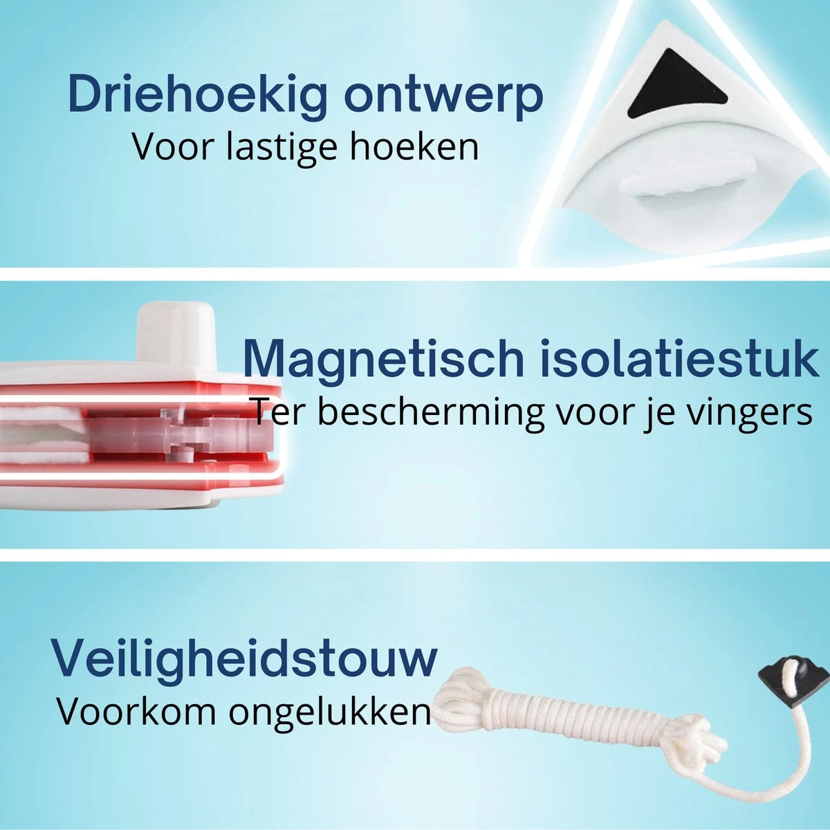 Magnetische Ramenwasser Voor Dubbel Glas - Ramenwisser - Ramenreiniger 7 Magnetische Ramenwasser Voor Dubbel Glas - Ramenwisser - Ramenreiniger - Afbeelding 5