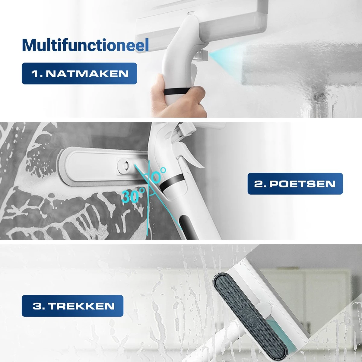 4-in-1 Raamwisser Met Telescoopsteel En Spray-functie - 110cm - Ramenwasser - Ramenwisser 6 4-in-1 Raamwisser Met Telescoopsteel En Spray-functie - 110cm - Ramenwasser - Ramenwisser - Afbeelding 4