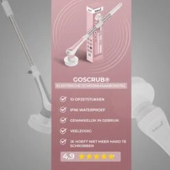 GoScrub® Elektrische Schoonmaakborstel – Elektrische Schrobber - Schrobborstel – Voor Badkamer Of Keuken – Schrobber Met Steel – Luiwagen – Polijstmachine - Roze 20 GoScrub® Elektrische Schoonmaakborstel – Elektrische Schrobber - Schrobborstel – Voor Badkamer Of Keuken – Schrobber Met Steel – Luiwagen – Polijstmachine - Roze -Schoonmaakartikelen Winkel 1200x1200 833