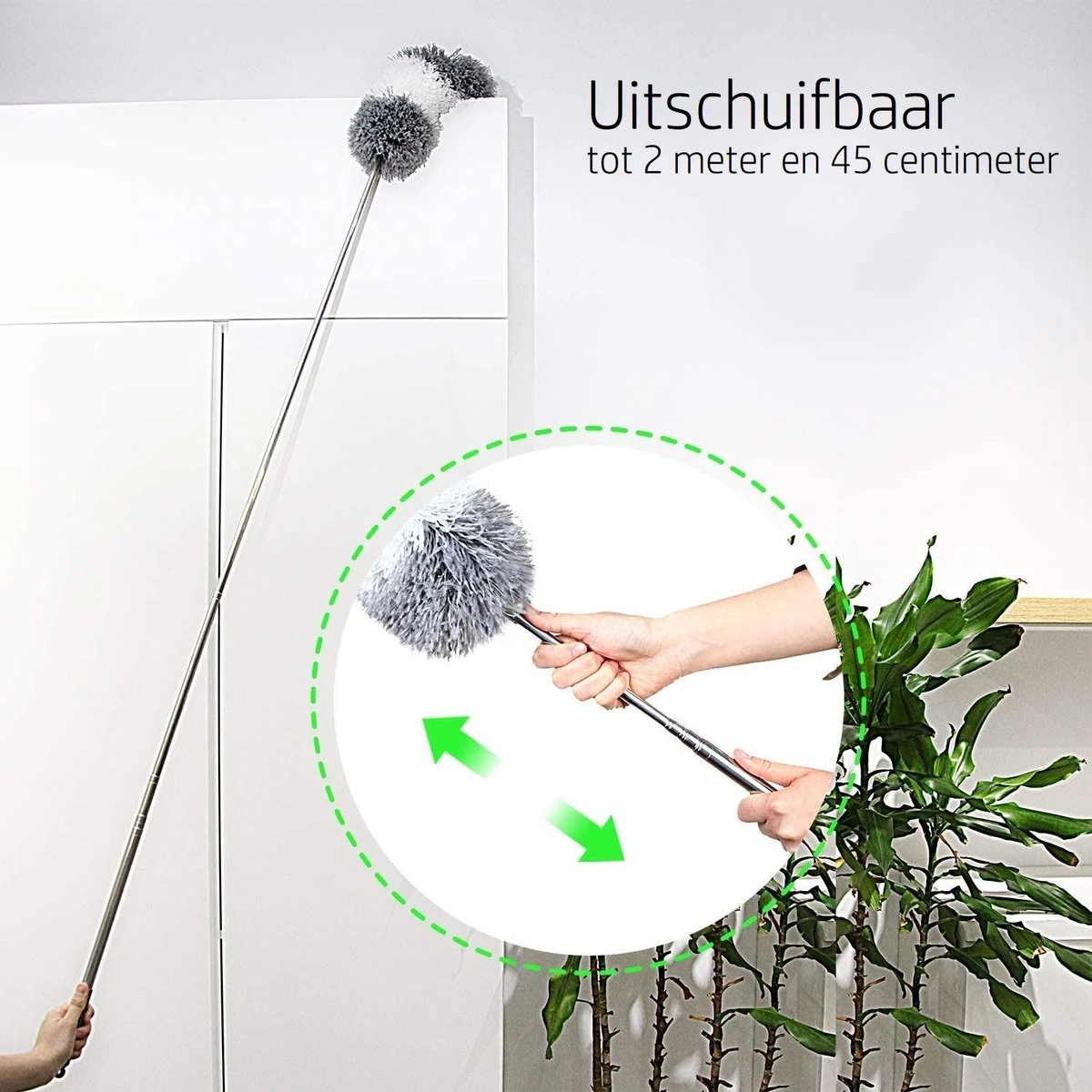 Vannons - Plumeau - Ragebol - Plumeau Uitschuifbaar Tot 245 Cm - Met Telescoopsteel - Wasbaar Microvezel - Grijs Wit 9 Vannons - Plumeau - Ragebol - Plumeau Uitschuifbaar Tot 245 Cm - Met Telescoopsteel - Wasbaar Microvezel - Grijs Wit - Afbeelding 7