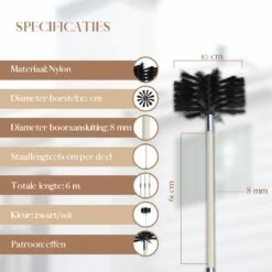Waay Lifestyle Schoorsteenveegset - Schoorsteenborstel 6 Meter - Schoorsteenreiniger - Schrobborstels - Schoorsteenveger - Flexibele Steel - Geschikt Voor Boormachine - Wit 17 Waay Lifestyle Schoorsteenveegset - Schoorsteenborstel 6 Meter - Schoorsteenreiniger - Schrobborstels - Schoorsteenveger - Flexibele Steel - Geschikt Voor Boormachine - Wit -Schoonmaakartikelen Winkel 1200x1200 883