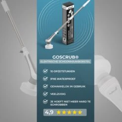 GoScrub® Elektrische Schoonmaakborstel – Elektrische Schrobber - Schrobborstel – Voor Badkamer Of Keuken – Schrobber Met Steel – Luiwagen – Polijstmachine - Poetsmachine Met 10 Opzetstukken 19 GoScrub® Elektrische Schoonmaakborstel – Elektrische Schrobber - Schrobborstel – Voor Badkamer Of Keuken – Schrobber Met Steel – Luiwagen – Polijstmachine - Poetsmachine Met 10 Opzetstukken -Schoonmaakartikelen Winkel 1200x1200 928