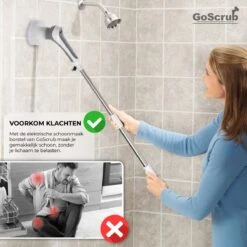 GoScrub® Elektrische Schoonmaakborstel – Elektrische Schrobber - Schrobborstel – Voor Badkamer Of Keuken – Schrobber Met Steel – Luiwagen – Polijstmachine - Poetsmachine Met 10 Opzetstukken 22 GoScrub® Elektrische Schoonmaakborstel – Elektrische Schrobber - Schrobborstel – Voor Badkamer Of Keuken – Schrobber Met Steel – Luiwagen – Polijstmachine - Poetsmachine Met 10 Opzetstukken -Schoonmaakartikelen Winkel 1200x1200 931