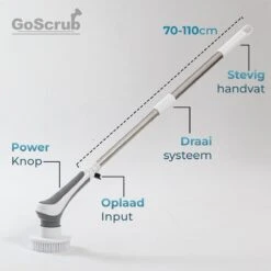 GoScrub® Elektrische Schoonmaakborstel – Elektrische Schrobber - Schrobborstel – Voor Badkamer Of Keuken – Schrobber Met Steel – Luiwagen – Polijstmachine - Poetsmachine Met 10 Opzetstukken 25 GoScrub® Elektrische Schoonmaakborstel – Elektrische Schrobber - Schrobborstel – Voor Badkamer Of Keuken – Schrobber Met Steel – Luiwagen – Polijstmachine - Poetsmachine Met 10 Opzetstukken -Schoonmaakartikelen Winkel 1200x1200 934