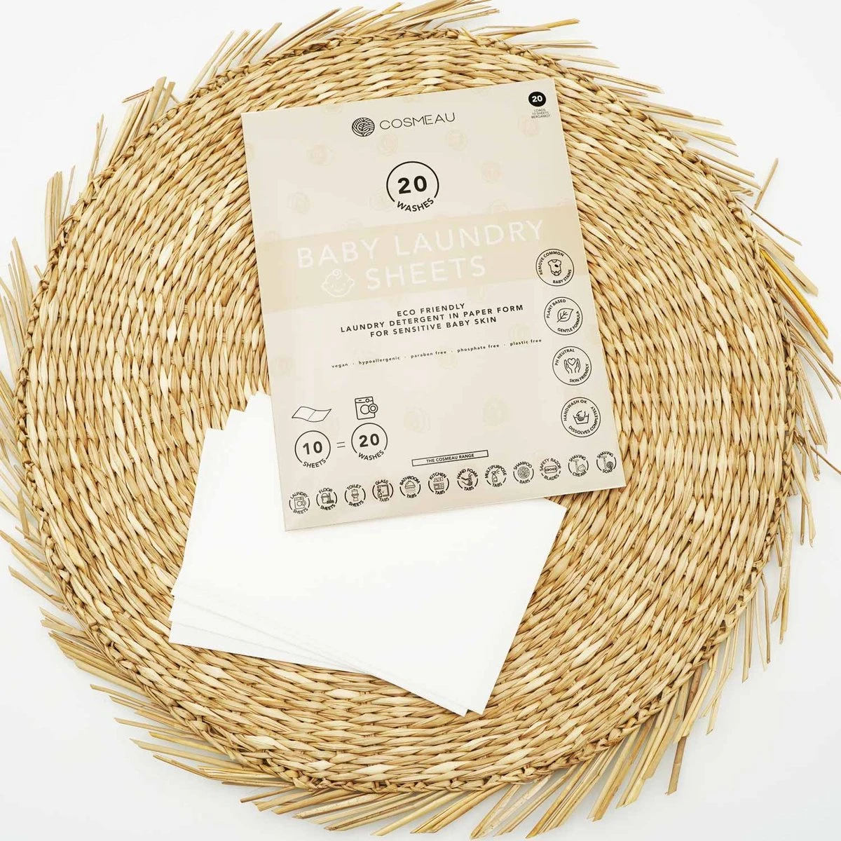 Cosmeau Baby Wasmiddel Wasstrips 20 Wasbeurten Bergamot Wasvellen Detergent Sheets Eco Laundry Strips - Kids Peuters Baby 12 Cosmeau Baby Wasmiddel Wasstrips 20 Wasbeurten Bergamot Wasvellen Detergent Sheets Eco Laundry Strips - Kids Peuters Baby - Afbeelding 10