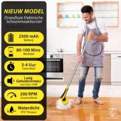 Trendosa Elektrische Schoonmaakborstel - Elektrische Schrobborstel - Poetsmachine - Handborstel - Scrubber- De Badkamer/Keuken/Auto- 10 Opzetstukken Geel 16 Trendosa Elektrische Schoonmaakborstel - Elektrische Schrobborstel - Poetsmachine - Handborstel - Scrubber- De Badkamer/Keuken/Auto- 10 Opzetstukken Geel -Schoonmaakartikelen Winkel 1200x1200 971