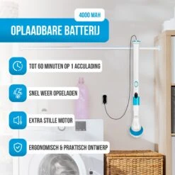 Strex Elektrische Schoonmaakborstel - Draadloze Schrobborstel - Schrobber - 3 Opzetstukken - Telescoopsteel - Poetsmachine Met Krachtige Accu 14 Strex Elektrische Schoonmaakborstel - Draadloze Schrobborstel - Schrobber - 3 Opzetstukken - Telescoopsteel - Poetsmachine Met Krachtige Accu -Schoonmaakartikelen Winkel 1200x1200 991