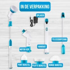 Strex Elektrische Schoonmaakborstel - Draadloze Schrobborstel - Schrobber - 3 Opzetstukken - Telescoopsteel - Poetsmachine Met Krachtige Accu 17 Strex Elektrische Schoonmaakborstel - Draadloze Schrobborstel - Schrobber - 3 Opzetstukken - Telescoopsteel - Poetsmachine Met Krachtige Accu -Schoonmaakartikelen Winkel 1200x1200 994