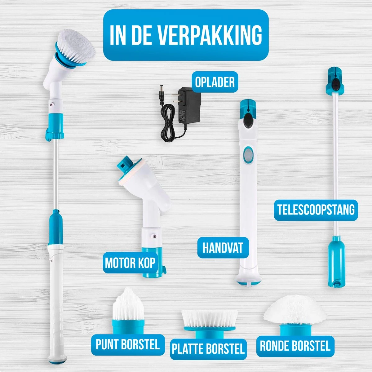 Strex Elektrische Schoonmaakborstel - Draadloze Schrobborstel - Schrobber - 3 Opzetstukken - Telescoopsteel - Poetsmachine Met Krachtige Accu 10 Strex Elektrische Schoonmaakborstel - Draadloze Schrobborstel - Schrobber - 3 Opzetstukken - Telescoopsteel - Poetsmachine Met Krachtige Accu - Afbeelding 8