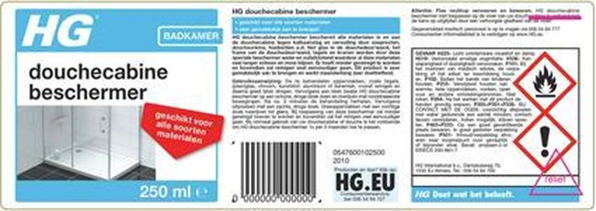 HG Douchecabine Beschermer - 250ml - Voor Alle Soorten Materialen 4 HG Douchecabine Beschermer - 250ml - Voor Alle Soorten Materialen - Afbeelding 2