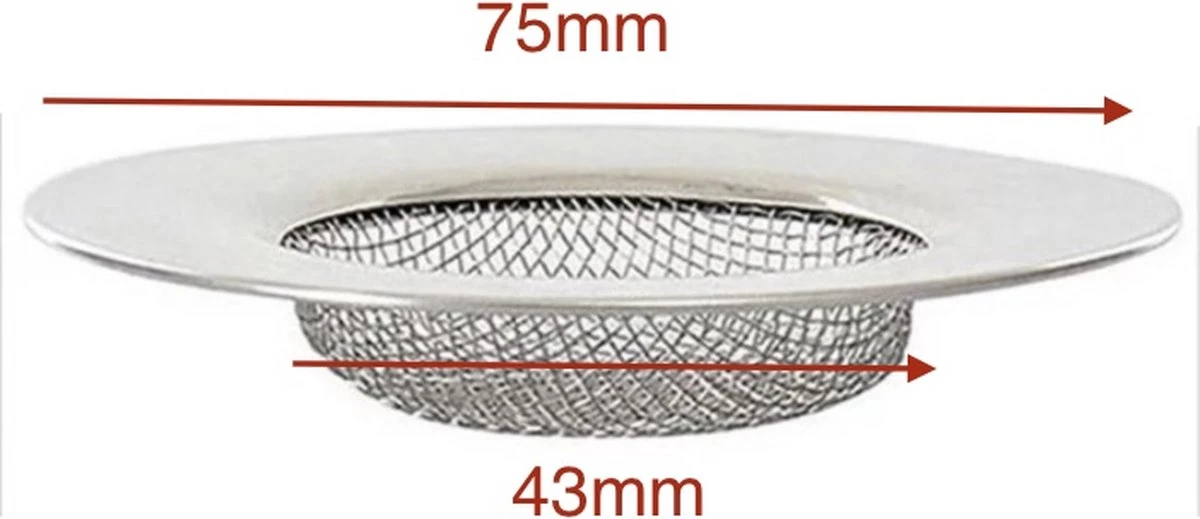 JvB - Gootsteen Zeef 2 Stuks RVS Buitenmaat 7.5 Cm Binnenmaat 4,3 Cm - Zeef - Gootsteen - Haar Opvanger Haar Vanger - Vuil Tegenhouden 7 JvB - Gootsteen Zeef 2 Stuks RVS Buitenmaat 7.5 Cm Binnenmaat 4,3 Cm - Zeef - Gootsteen - Haar Opvanger Haar Vanger - Vuil Tegenhouden - Afbeelding 5