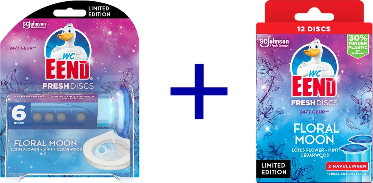 WC-Eend Fresh Discs Floral Moon + Navulling 12 Discs 3 WC-Eend Fresh Discs Floral Moon + Navulling 12 Discs