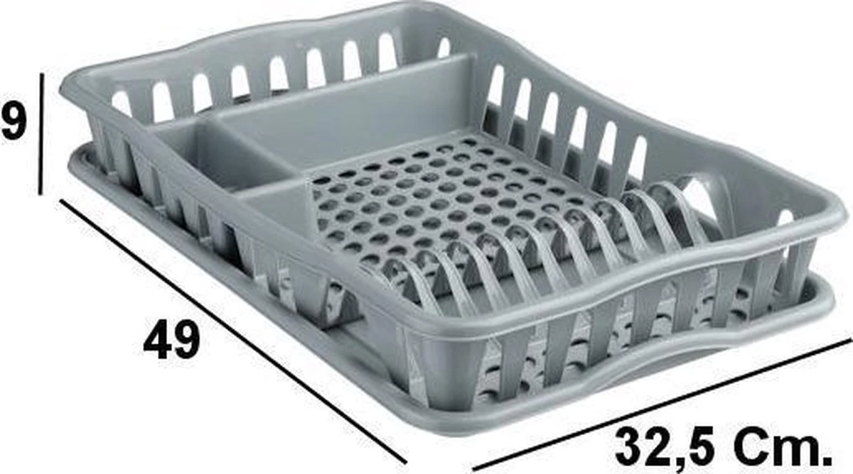 Merkloos Decopatent® Afdruiprek Voor Afwas - Afdruiprekje Met Lekbak - Kunststof Afdruipmat - Afwassen Borden & Bestek - 32.5x49x9 - Grijs 7 Merkloos Decopatent® Afdruiprek Voor Afwas - Afdruiprekje Met Lekbak - Kunststof Afdruipmat - Afwassen Borden & Bestek - 32.5x49x9 - Grijs - Afbeelding 5