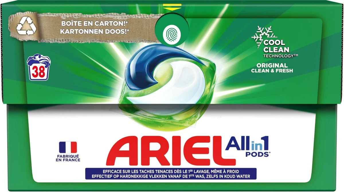 Ariel All In 1 Wasmiddel Pods - Original - 4 X 38 Wasbeurten - Voordeelverpakking 5 Ariel All In 1 Wasmiddel Pods - Original - 4 X 38 Wasbeurten - Voordeelverpakking - Afbeelding 3