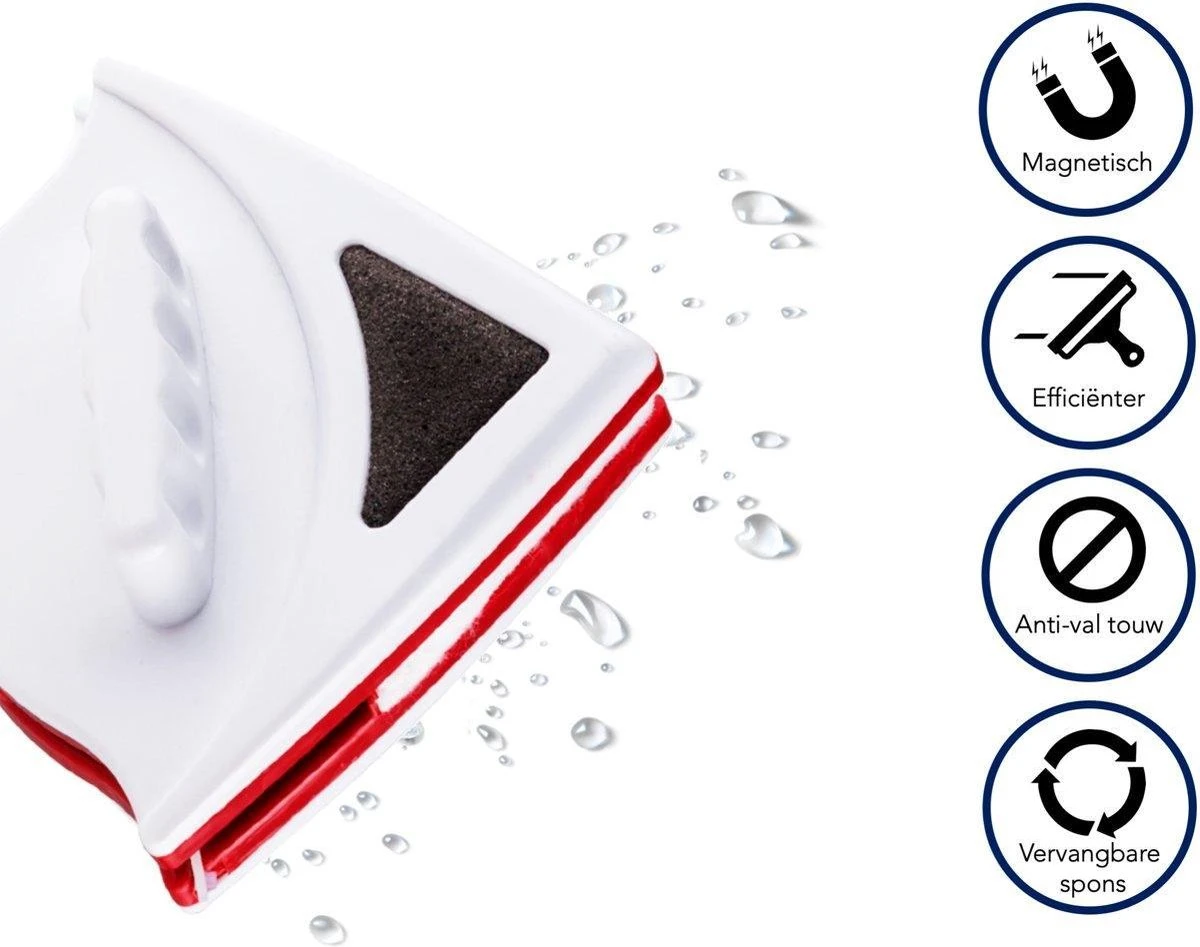 Merkloos Magnetische Raamwisser - Ruitenreiniger - Inclusief 24 Sponsjes + 4 Wissers + 4 Buttons 5 Merkloos Magnetische Raamwisser - Ruitenreiniger - Inclusief 24 Sponsjes + 4 Wissers + 4 Buttons - Afbeelding 3