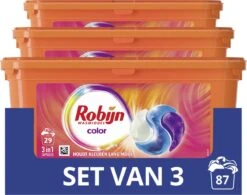 Robijn Color 3 In 1 Wascapsules - 3 X 29 Wasbeurten - Halfjaarbox -Schoonmaakartikelen Winkel 1200x948