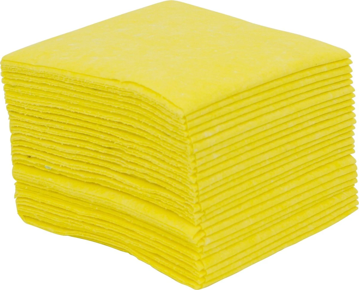 Vaatdoek Viscose Ca. 125 -grams Pak à 25 Ca. 38x40 Cm Geel 3 Vaatdoek Viscose Ca. 125 -grams Pak à 25 Ca. 38x40 Cm Geel