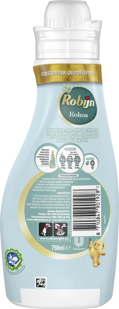 Robijn Collections Kokos Wasverzachter - 4 X 30 Wasbeurten - Voordeelverpakking 5 Robijn Collections Kokos Wasverzachter - 4 X 30 Wasbeurten - Voordeelverpakking - Afbeelding 3