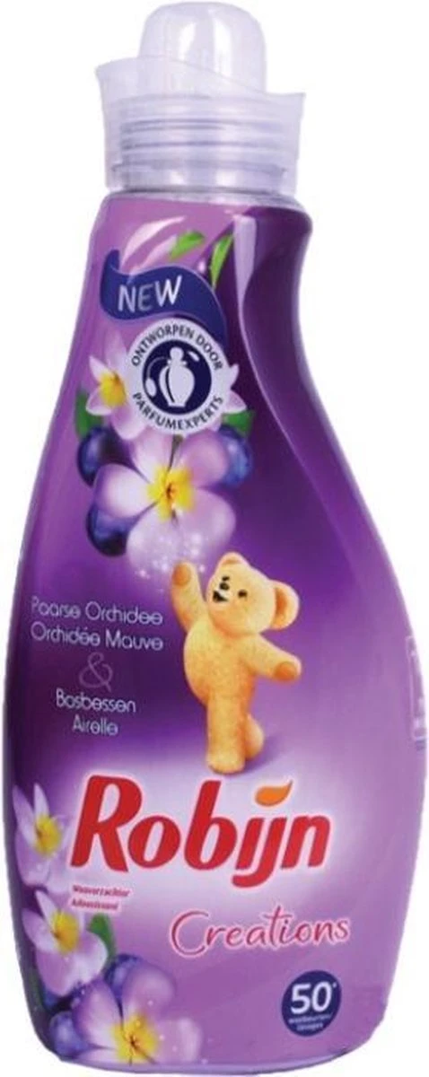 Robijn Creations Wasverzachter VOORDEELVERPAKKING 6X 1,25L. 300 Wasbeurten "Paarse Orchidee & Bosbessen" 4 Robijn Creations Wasverzachter VOORDEELVERPAKKING 6X 1,25L. 300 Wasbeurten "Paarse Orchidee & Bosbessen" - Afbeelding 2