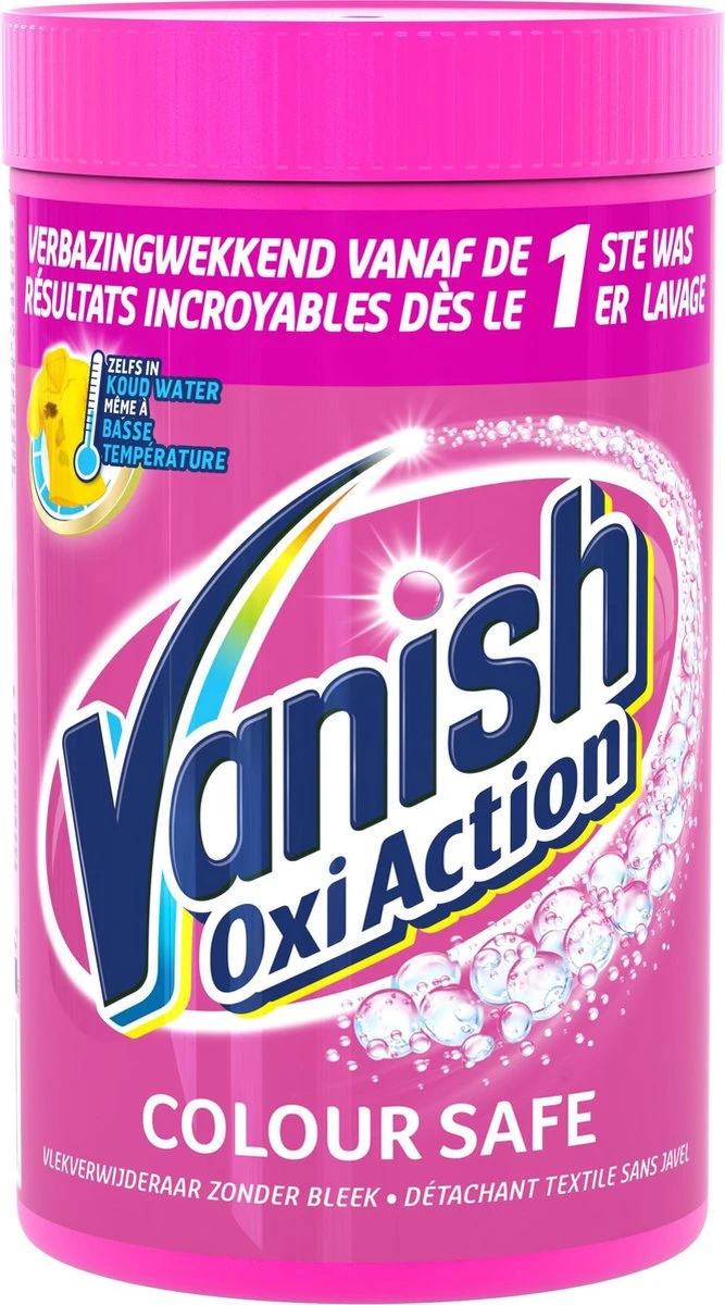 Vanish Oxi Action Colour Safe Base Poeder - Voor Witte En Gekleurde Was - 1,5kg X3 4 Vanish Oxi Action Colour Safe Base Poeder - Voor Witte En Gekleurde Was - 1,5kg X3 - Afbeelding 2