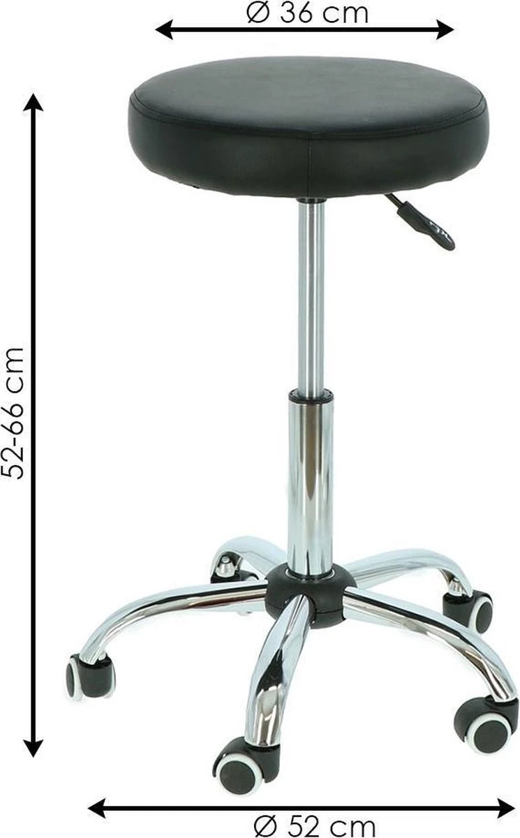 Alora Tabouret Op Wielen - Zadelkruk - Zwart - Kruk – Kapperskruk - Draaikruk - Werkkruk - Verstelbaar 7 Alora Tabouret Op Wielen - Zadelkruk - Zwart - Kruk – Kapperskruk - Draaikruk - Werkkruk - Verstelbaar - Afbeelding 5