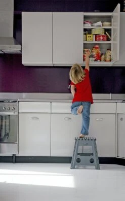 PUHLMANN - Inklapbare Kruk, JAMES, Plastic, Grijs, 40 Cm Hoog, Max 90 Kilo -Schoonmaakartikelen Winkel 748x1200 1