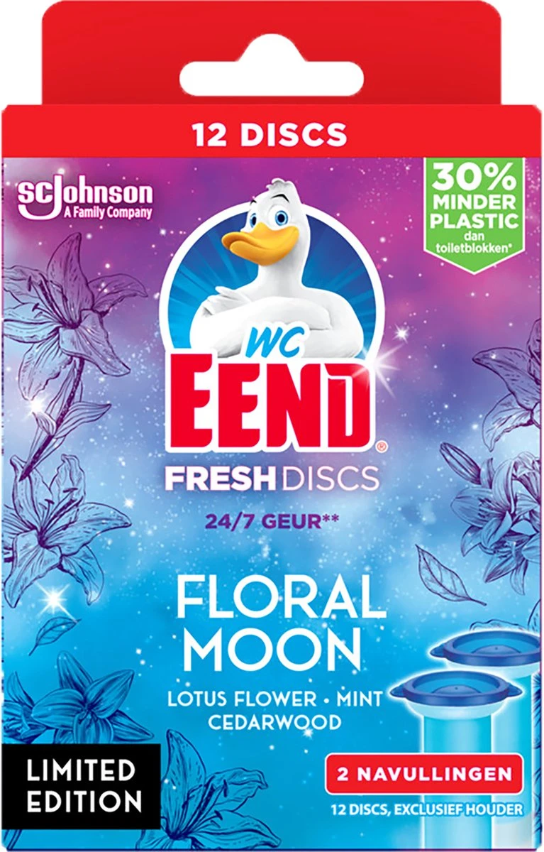 WC-Eend Fresh Discs Floral Moon + Navulling 12 Discs 5 WC-Eend Fresh Discs Floral Moon + Navulling 12 Discs - Afbeelding 3