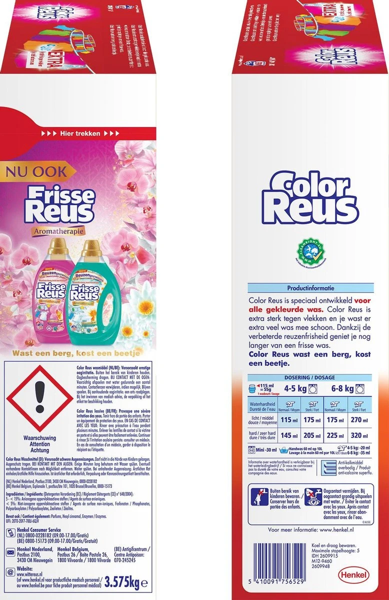 Color Reus Waspoeder Wasmiddel - Witte Reus - Voordeelverpakking - 65 Wasbeurten 9 Color Reus Waspoeder Wasmiddel - Witte Reus - Voordeelverpakking - 65 Wasbeurten - Afbeelding 7