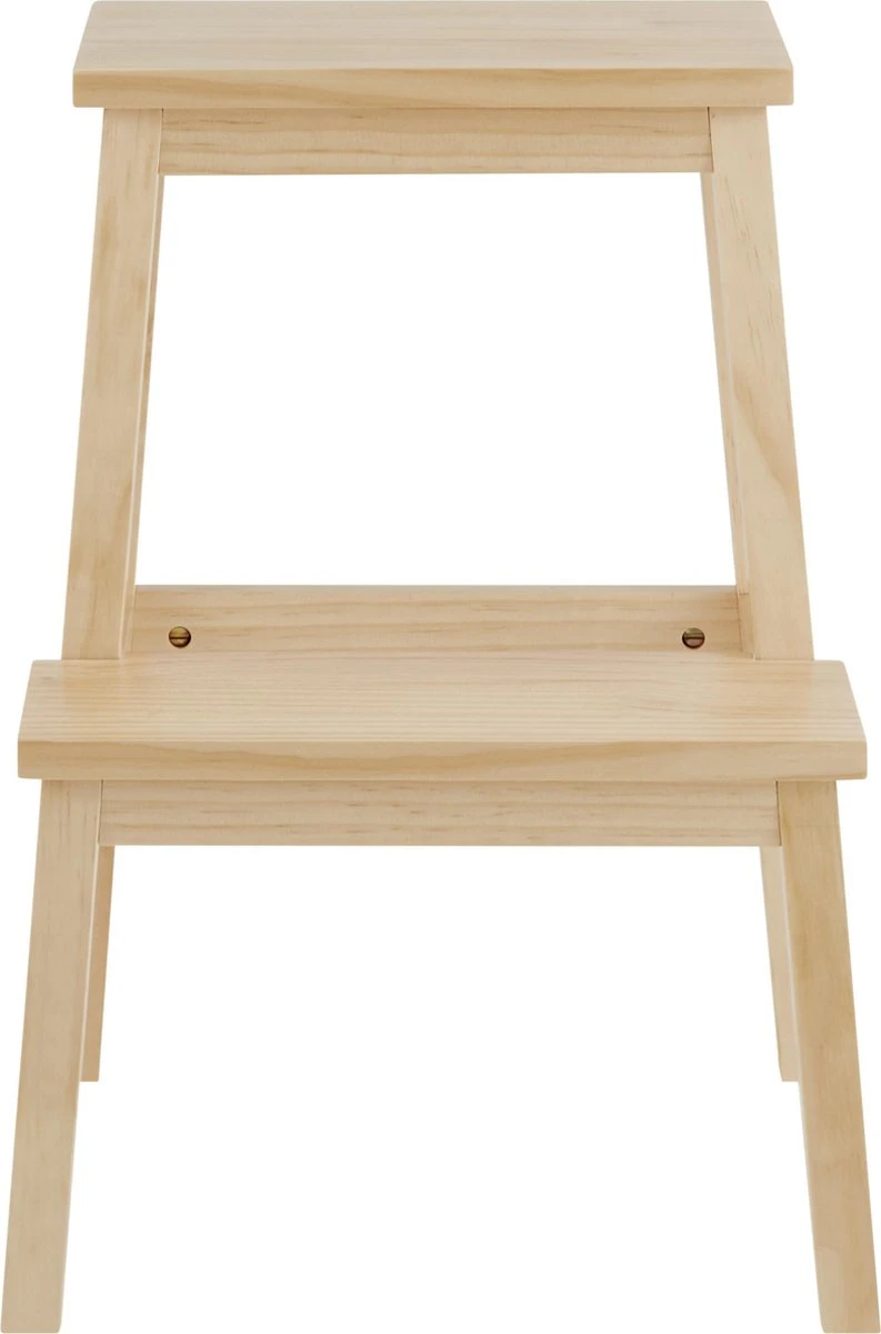 Houten Opstapje - Krukje Met 2 Niveaus - Bruin 5 Houten Opstapje - Krukje Met 2 Niveaus - Bruin - Afbeelding 3