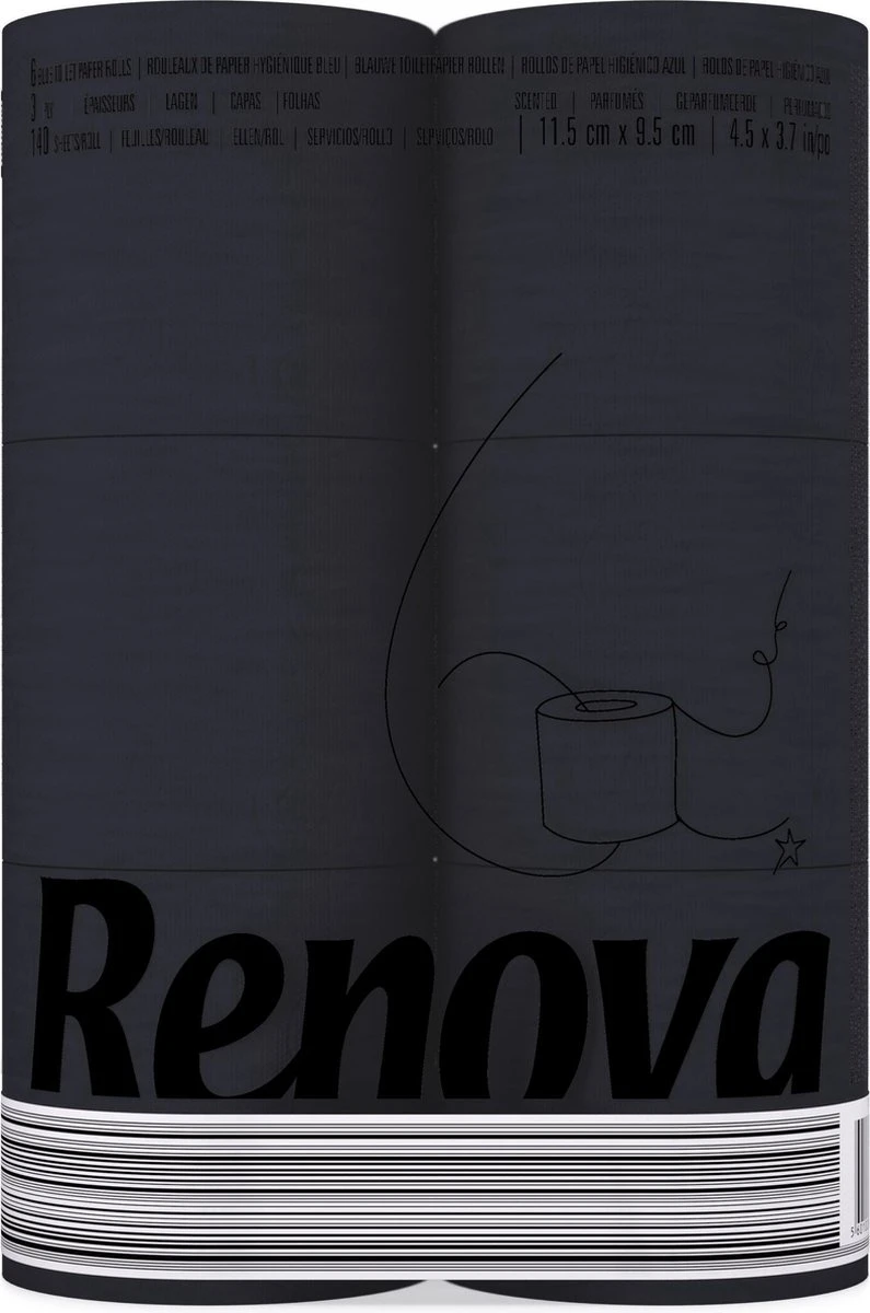 Zwart Toiletpapier - 6-pack - 6 Rollen Gekleurd Wc Papier - Zwart Toilet 3 Zwart Toiletpapier - 6-pack - 6 Rollen Gekleurd Wc Papier - Zwart Toilet