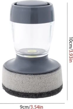 Afwasborstel Met Zeepdispenser – Met 3 Verschillende Opzet Stukken – Inclusief Houder – Grijs – Afwas Borstel Zeepreservoir – Zeep Handborstel – Doseerpomp – Afwasmiddel Dispenser – Navulbaar -Schoonmaakartikelen Winkel 808x1200 2