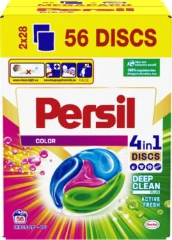 Persil® Persil 4in1 Discs Color Wascapsules - Wasmiddel Capsules - Voordeelverpakking - 2x28 Wasbeurten -Schoonmaakartikelen Winkel 858x1200