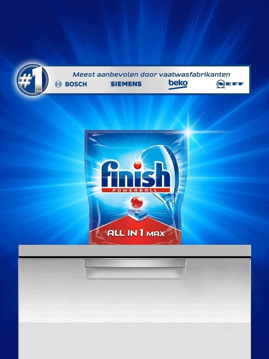 Finish All In 1 Max Citroen - Vaatwastabletten - 170 Tabs - Voordeelpak 4 Finish All In 1 Max Citroen - Vaatwastabletten - 170 Tabs - Voordeelpak - Afbeelding 2