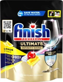 Finish Ultimate Infinity Shine Citroen Vaatwastabletten - 80 Capsules -Schoonmaakartikelen Winkel 917x1200 2