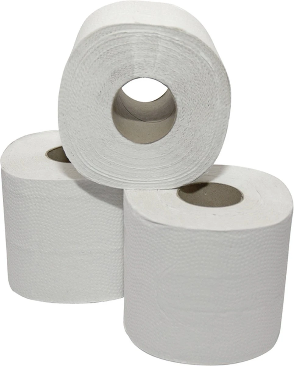 Toilet/WC Papier 2-laags - Recycled - Wit - 10 X 4 Rollen 4 Toilet/WC Papier 2-laags - Recycled - Wit - 10 X 4 Rollen - Afbeelding 2