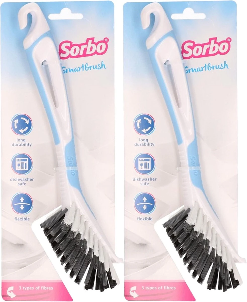 Set Van 2 Sorbo Smartbrush Afwasborstels Blauw/wit - Afwassen Afwasborstel - Huishoudelijke Keukenaccessoires 3 Set Van 2 Sorbo Smartbrush Afwasborstels Blauw/wit - Afwassen Afwasborstel - Huishoudelijke Keukenaccessoires