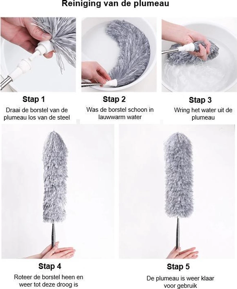 7Style Collection - Microvezel Plumeau Met Uitschuifbare Telescoopsteel Tot 280 CM - Ragebol RVS 7 7Style Collection - Microvezel Plumeau Met Uitschuifbare Telescoopsteel Tot 280 CM - Ragebol RVS - Afbeelding 5